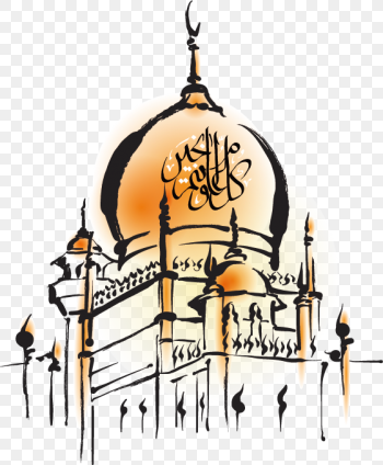 Eid Mubarak Eid al-Fitr Eid al-Adha Mosque Jumuah, Hand-painted mosque, black and brown chandelier i